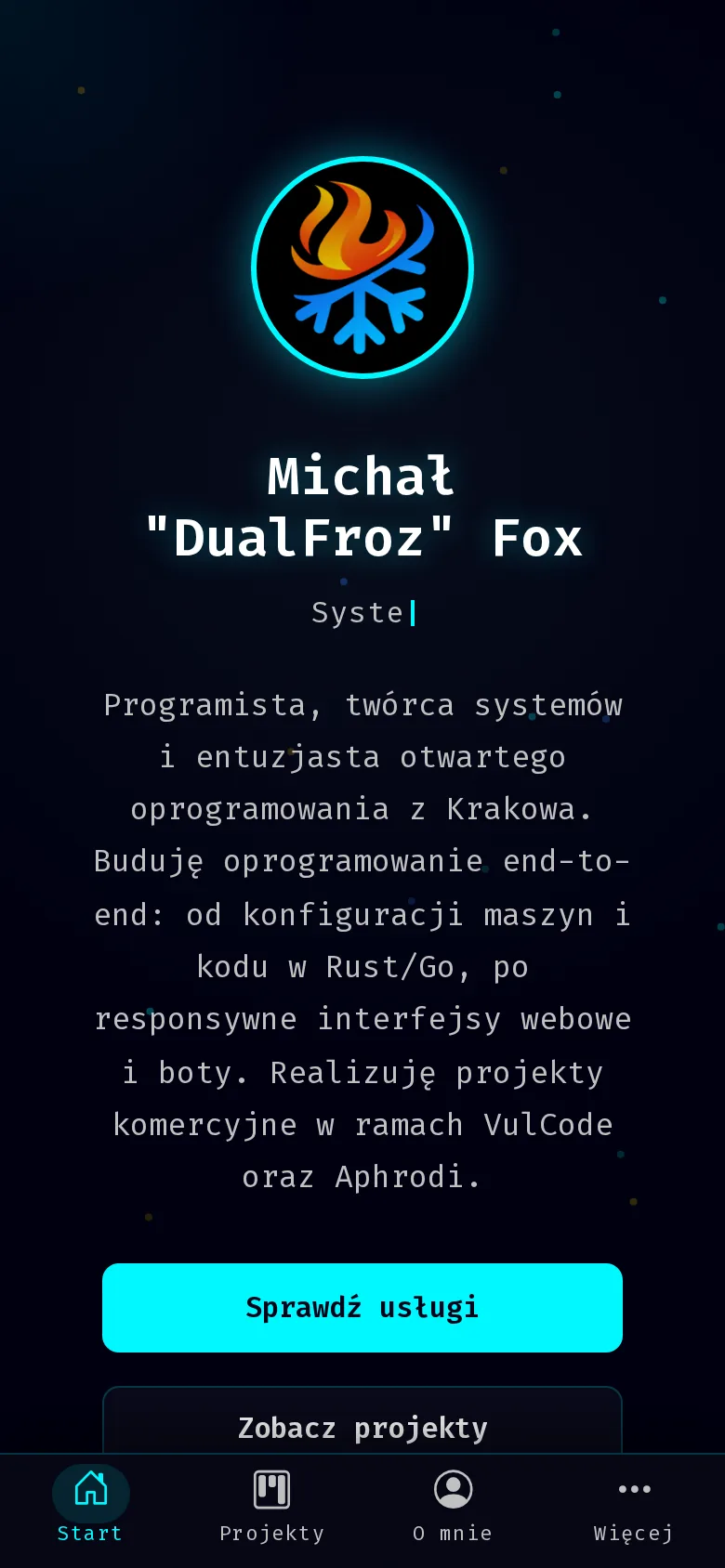 Strona DualFroz na telefonie