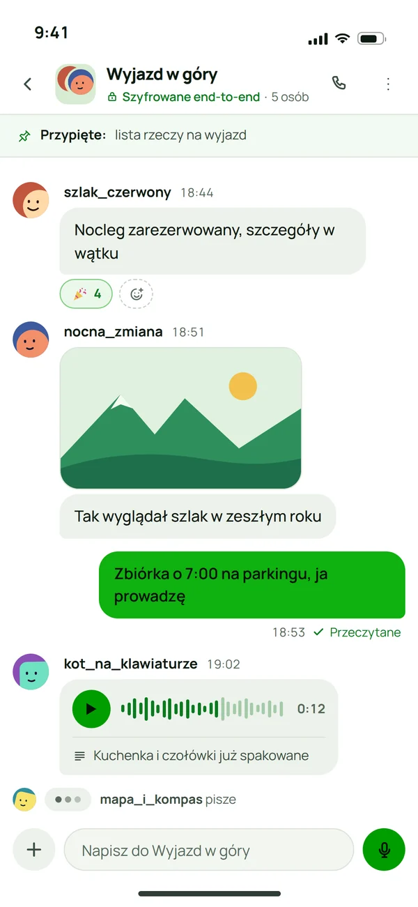Rozmowa szyfrowana end-to-end w aplikacji Plazer na telefonie