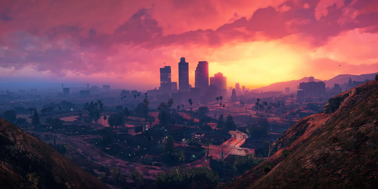 GTA V: Los Santos at sunset