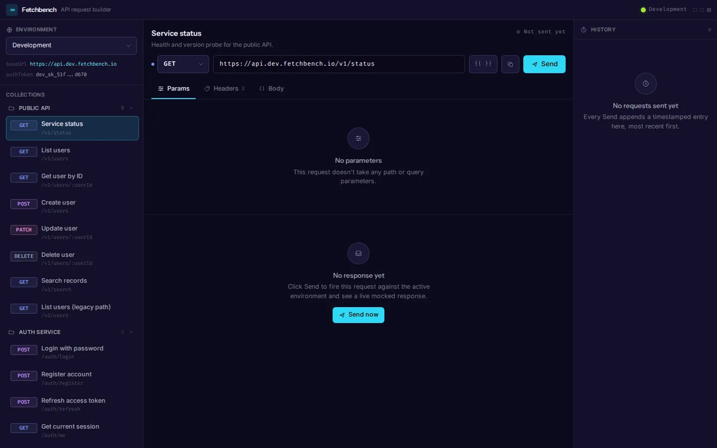 Fetchbench: klient API