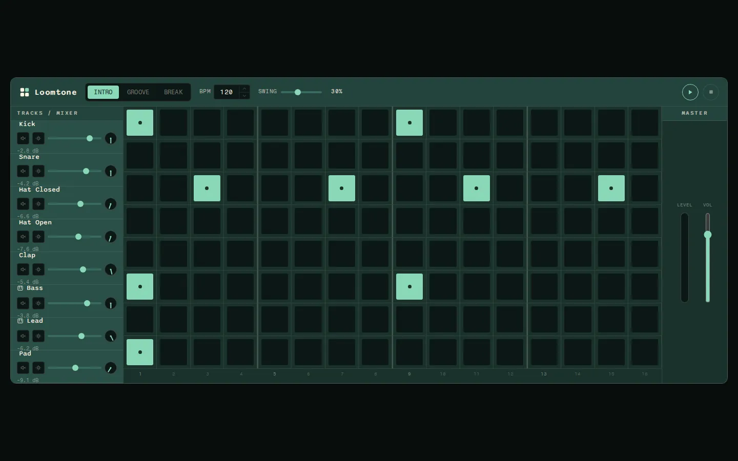 Loomtone: sekwencer i automat perkusyjny